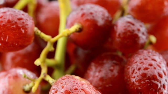 Drops of water on fresh grapes