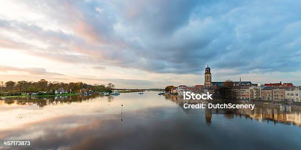 Panoramic River View Of The Dutch Historic City Deventer Stock Photo - Download Image Now