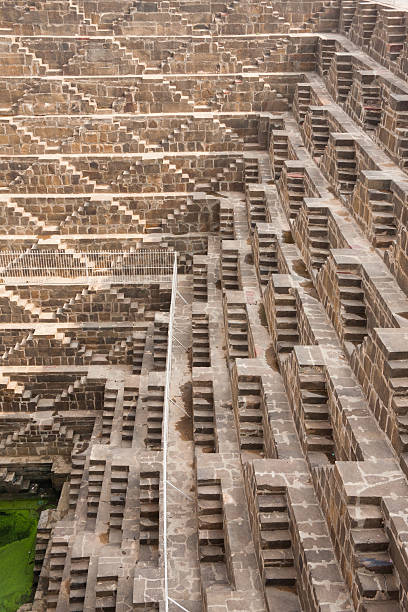 Step Well near Jaipur in Rajasthan state, India. stock photo