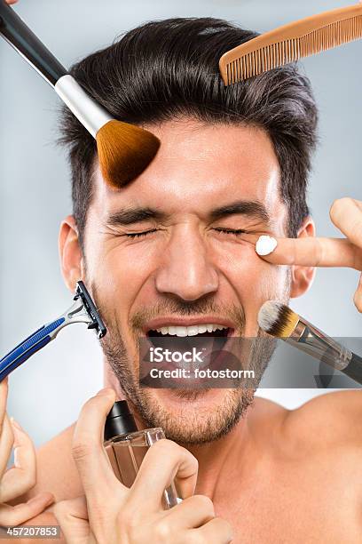 Man On Beauty Treatment Stock Photo - Download Image Now - Men, Moisturizer, Human Face