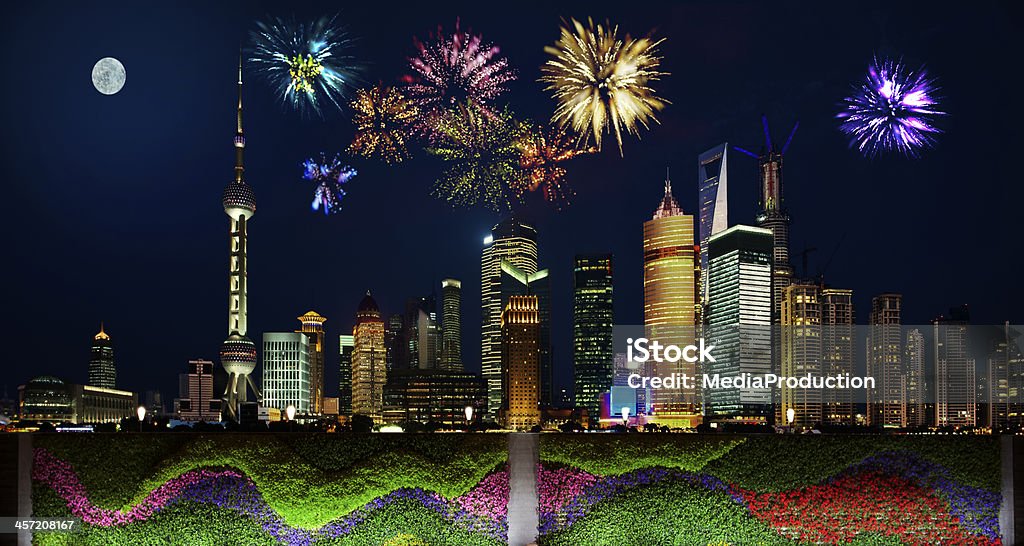 Shanghai Nächte - Lizenzfrei Feuerwerk Stock-Foto