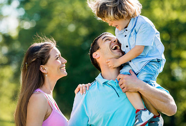 istock Cheerful family outdoors. 457221565