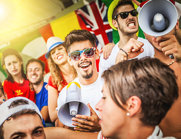 istock Group of Usa supporters 457221995