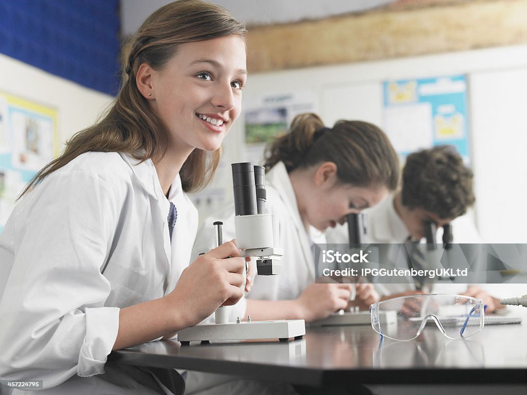 Student Using A Microscope Students Using Microscopes In Laboratory Stock Photo - Download Image ...