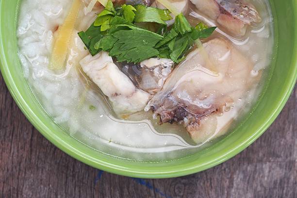 istock Rice Soup With sea bass fish 457235445