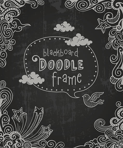 Blackboard Doodle Frame vector art illustration