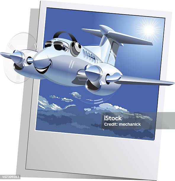 Vector Cartoon Airplane Stock Illustration - Download Image Now - Aerial View, Air Vehicle, Aircraft Wing