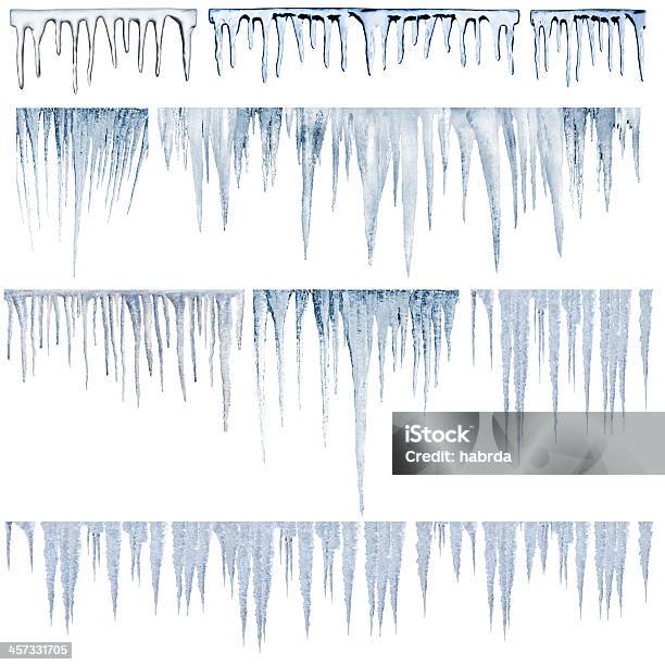 Icicles Stock Photo - Download Image Now - Icicle, Transparent, Snow