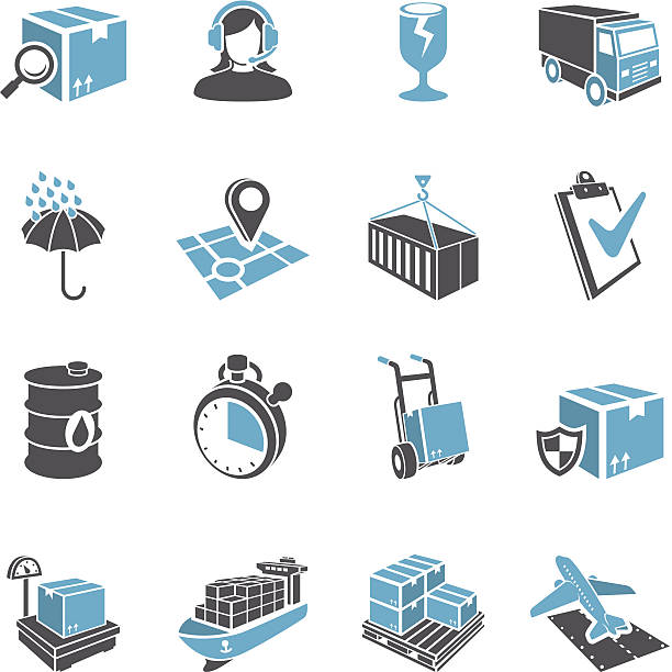 3D Delivery Icon Set  http://i024.radikal.ru/1312/45/a5468dd76d50.jpg cargo container stock illustrations