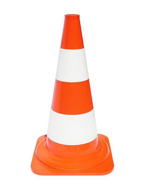 Traffic cone Traffic cone with scratches isolated on white. traffic cone isolated road warning sign three dimensional shape stock pictures, royalty-free photos & images
