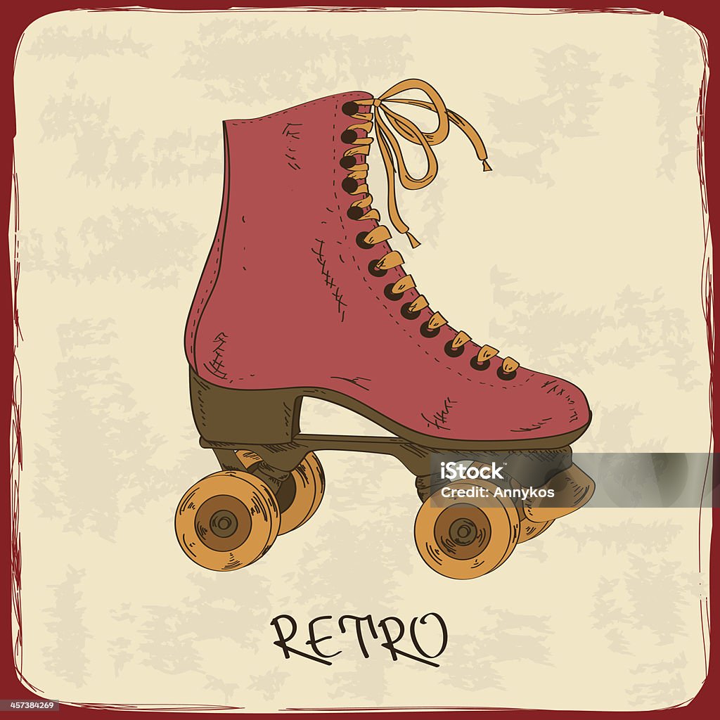 Illustration with retro roller skates Illustration with retro roller skates on a grunge background. Included Ai Roller Skate stock vector