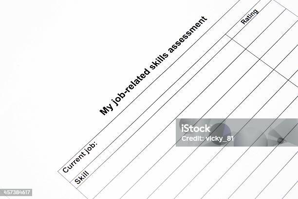 Skill Assessment Form Stock Photo - Download Image Now - Achievement, Comparison, Horizontal