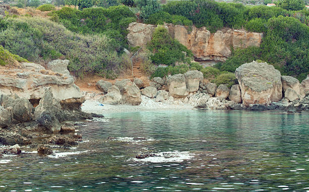 istock small pebble beach in Scala at evening, Kefalonia 457384983