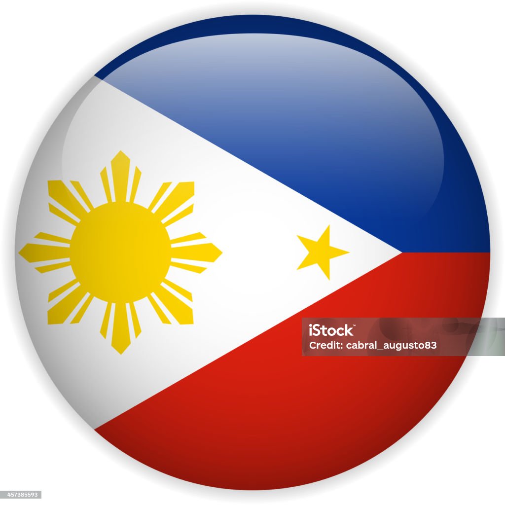 Philippines Flag Glossy Button Vector - Philippines Flag Glossy Button Badge stock vector