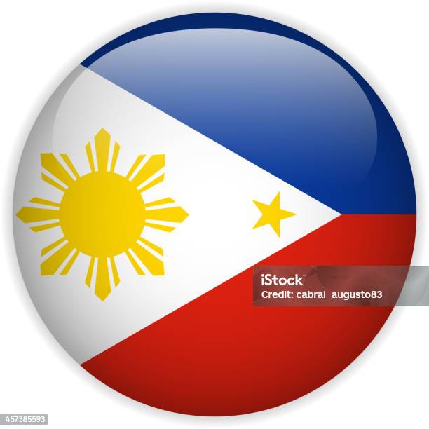 Philippines Flag Glossy Button Stock Illustration - Download Image Now - Badge, Philippines Flag, Cut Out