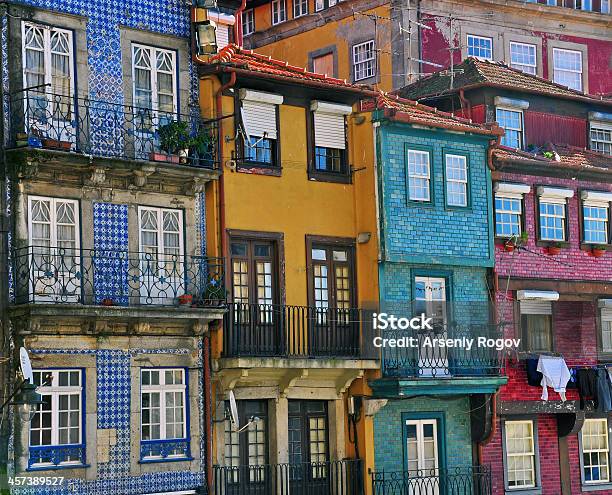 Colorful Houses Of Porto Ribeira Stock Photo - Download Image Now - Architecture, Blue, Building Exterior