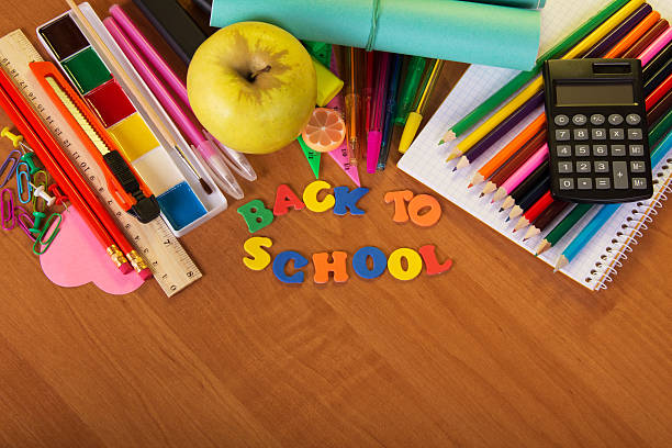 istock Inscription from the plastic letters ''Back to school'' 457389723
