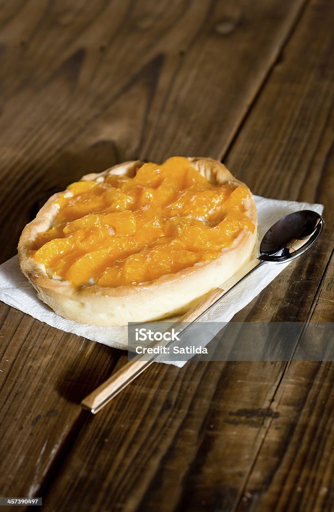 Mandarine tart auf hölzernen Hintergrund - Lizenzfrei Bildhintergrund Stock-Foto