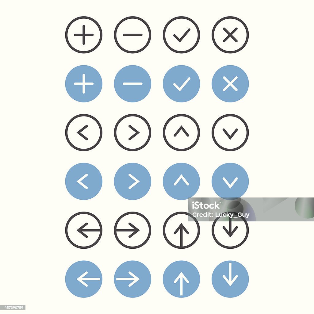 Thin Icon Set. Navigation And List Management. Vector Check Mark stock vector