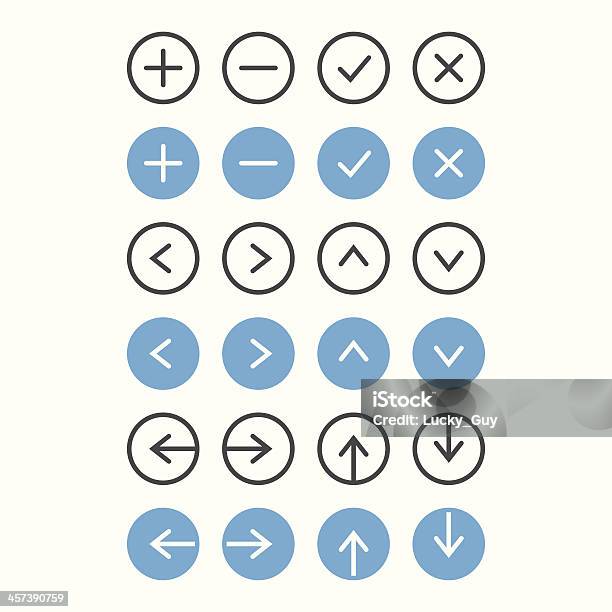 Thin Icon Set Navigation And List Management Vector Stock Illustration - Download Image Now