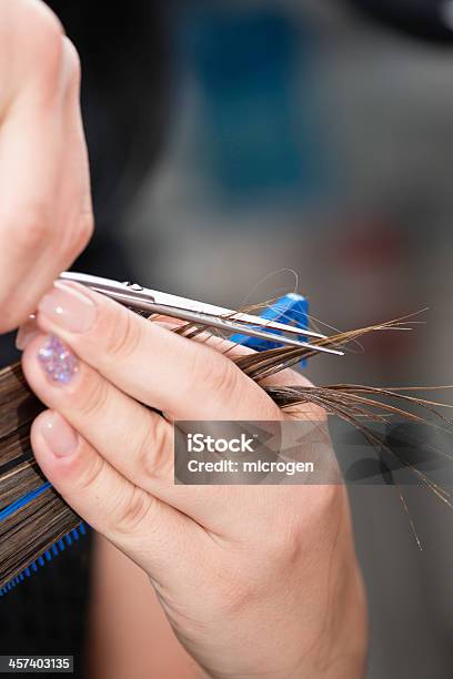 Friseur Schneiden Haare Stockfoto und mehr Bilder von Attraktive Frau - Attraktive Frau, Braunes Haar, Design