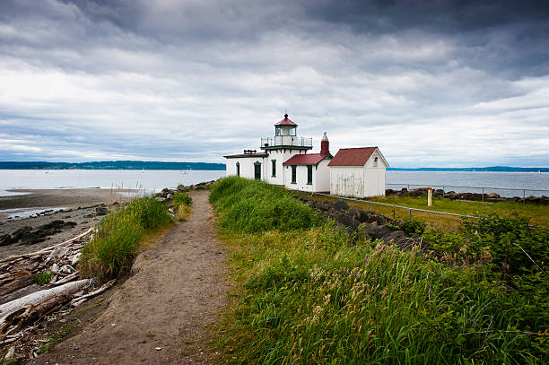 Discovery Park Lighthouse. stock photo
