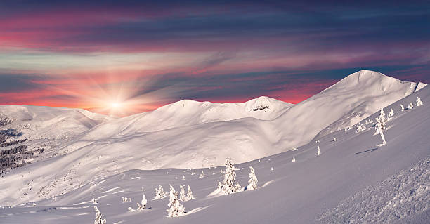 istock Beautiful winter sunrise in the mountains 457407755