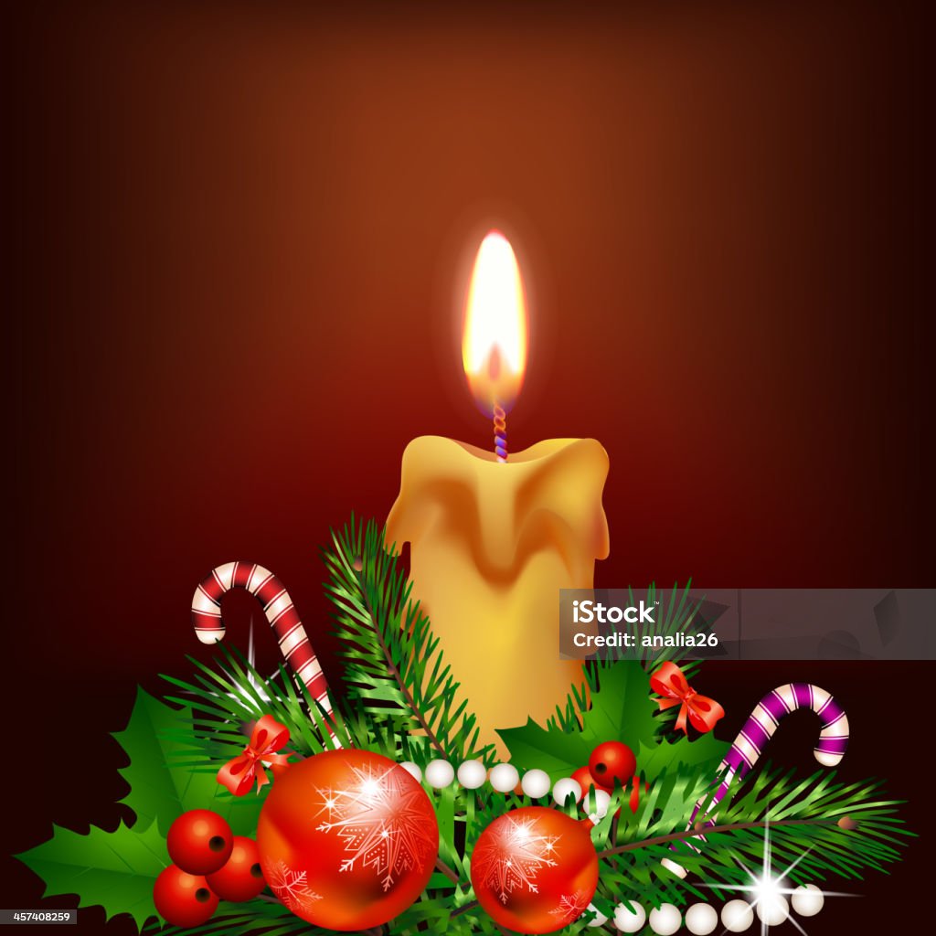 Christmas candle Christmas candle light.File saved in EPS 10 format and contains blend and transparency effect Anniversary stock vector