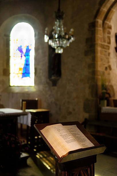 istock Holy Bible in the Church interior 457408471