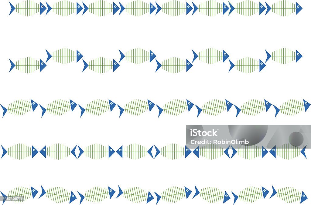 Triangle Fish Border Fish Borders Stock Illustration - Download Image Now - Animal, Animal ...