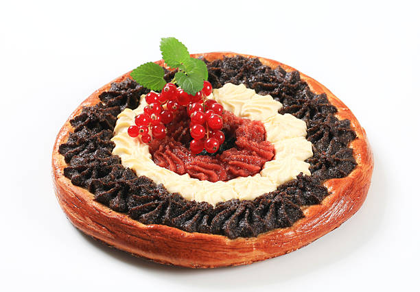 Traditional Czech kolache Traditional Czech kolache with cream cheese, poppy seeds and jam kolache stock pictures, royalty-free photos & images