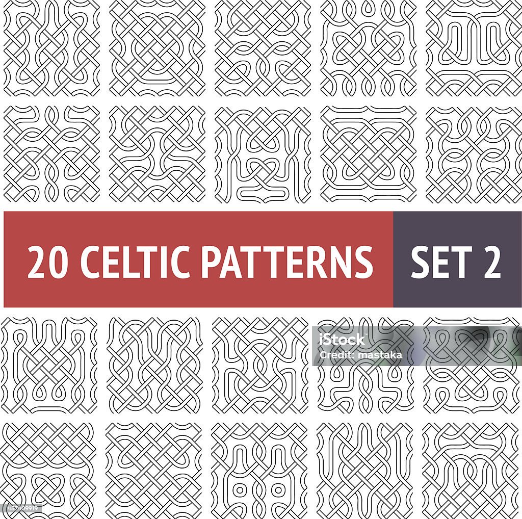 Set di modelli di Stile celtico - arte vettoriale royalty-free di Arte