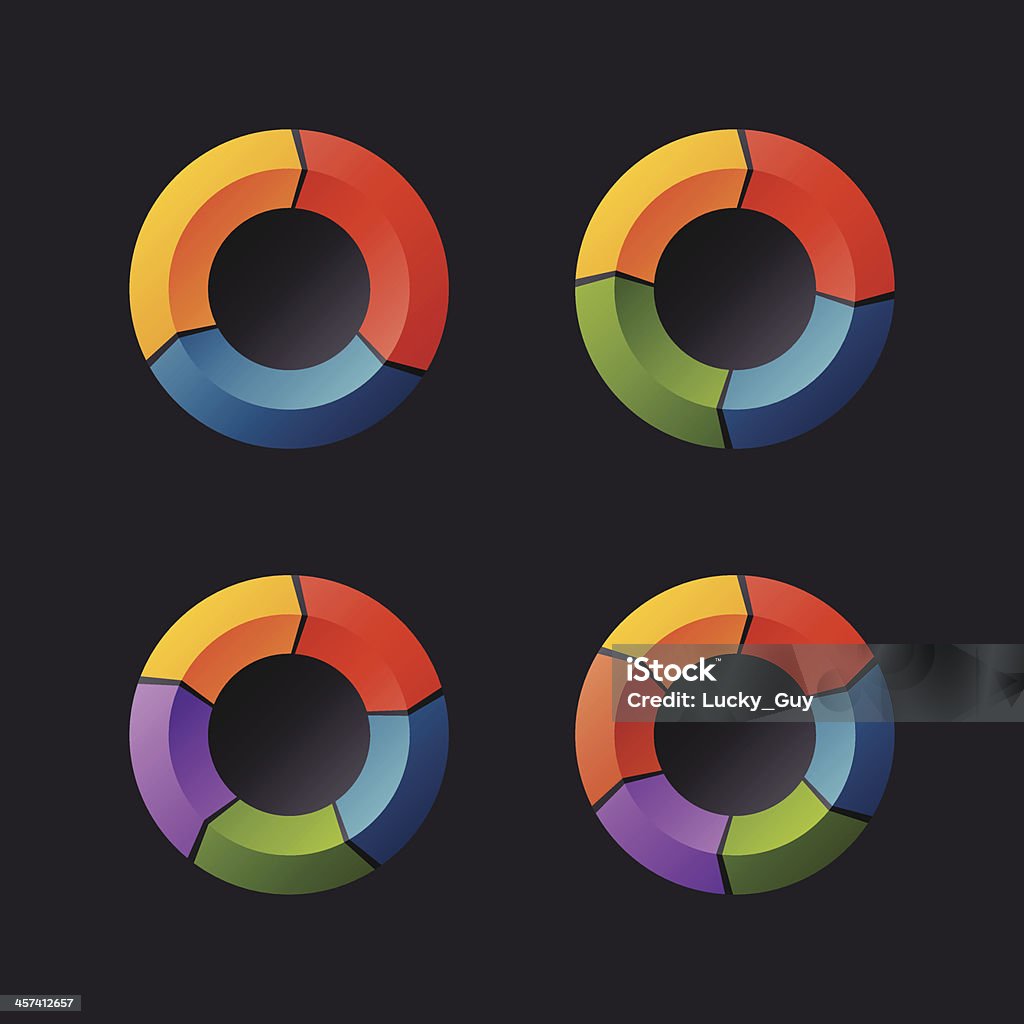 Gradient Chart Circular Gradient Vector Set Of Circular Chart Templates Stock Illustration ...