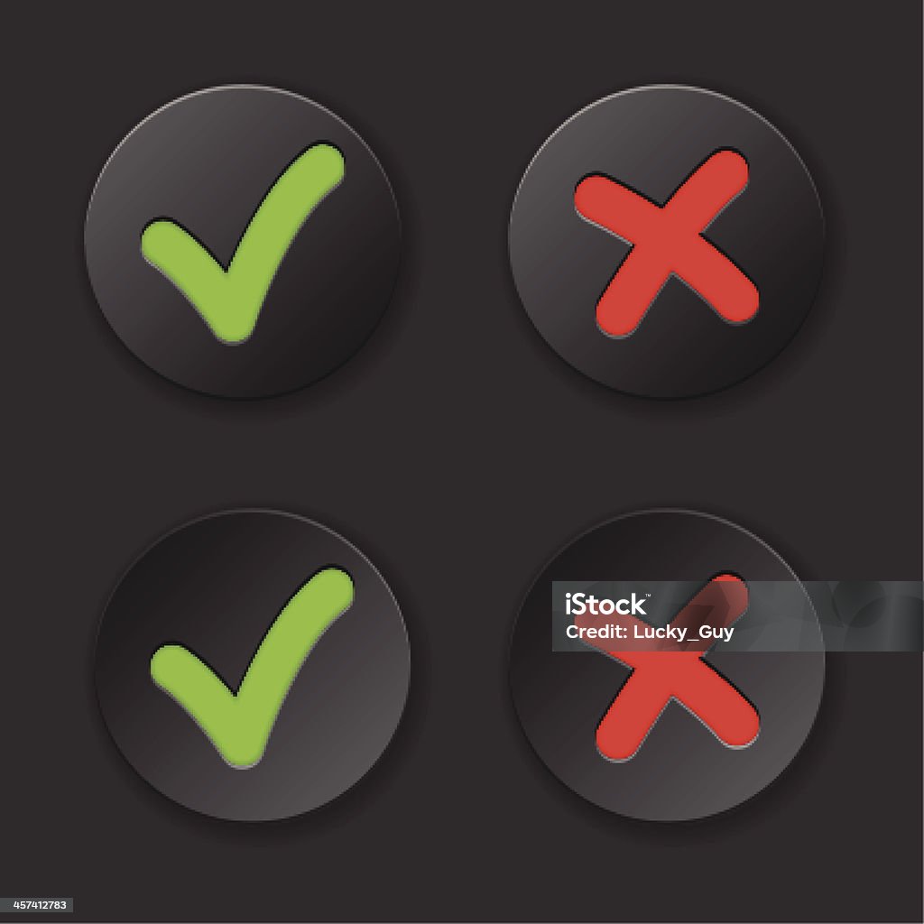 Check And Cross Mark Button Set. Vector Illustration Application Form stock vector