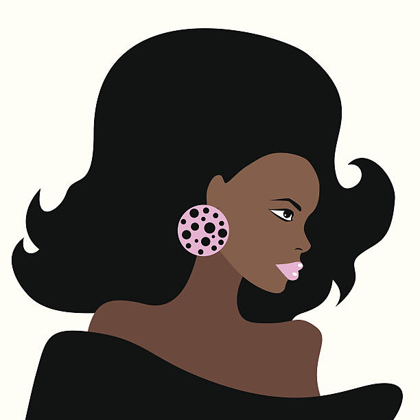 african piękna kobieta. ilustracja wektorowa. - human face silhouette animal eye human eye stock illustrations
