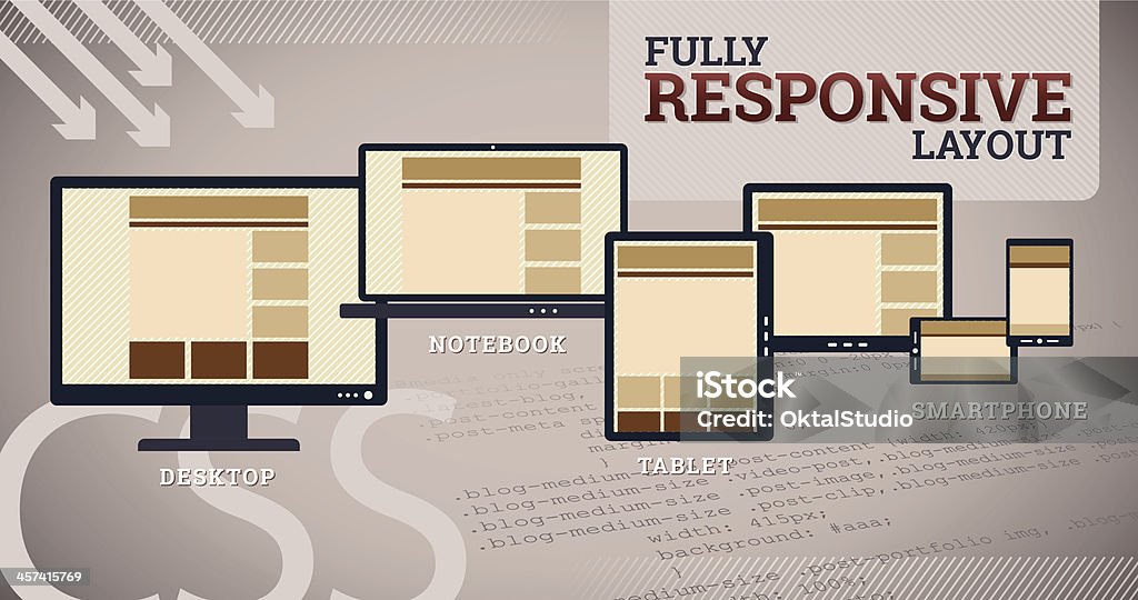 Responsive Coding Panel Responsive Layout Design Stock Illustration - Download Image Now ...