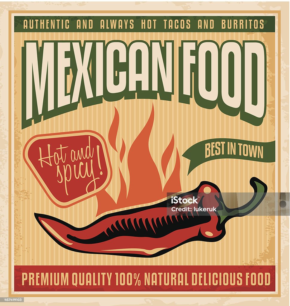 Comida mexicana - arte vectorial de Guindilla libre de derechos