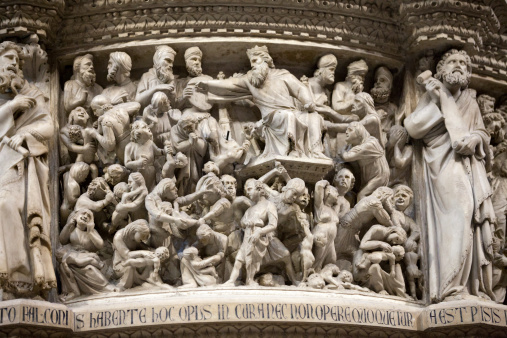 Pisa - Duomo interior.  Pulpit by Giovanni Pisano