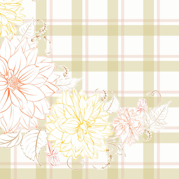 Excellent pattern with chrysanthemum. Pattern with chrysanthemum on tile background. Vector illustration. grey hair on floor stock illustrations