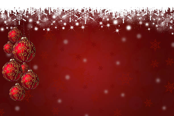 istock Snowflakes and Christmas Baubles Background 457423803