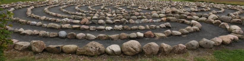 Labyrinth made of Stone - a Panoramic View.