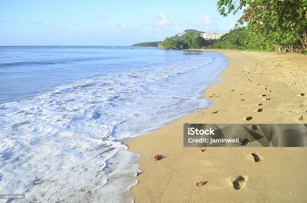 beautiful beach shore and footprints scenic St. Croix Stock Photo