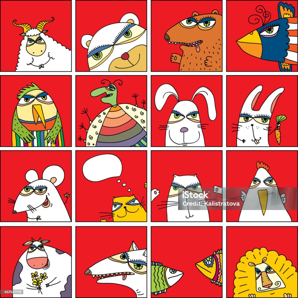 Vector Funy Images Funny Vector Animals Stock Illustration - Download Image Now - Animal ...