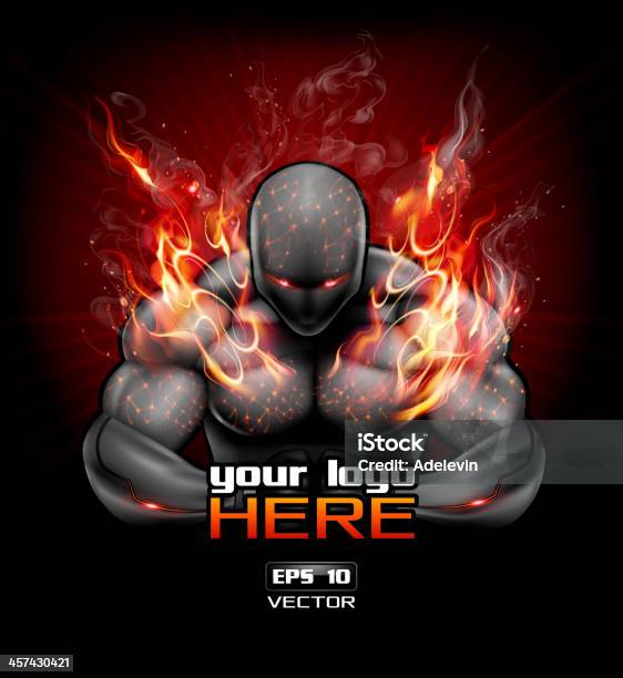 Bodybuilding Posterdesign Stock Vektor Art und mehr Bilder von Feuer - Feuer, Bodybuilding, Fitnesseinrichtung