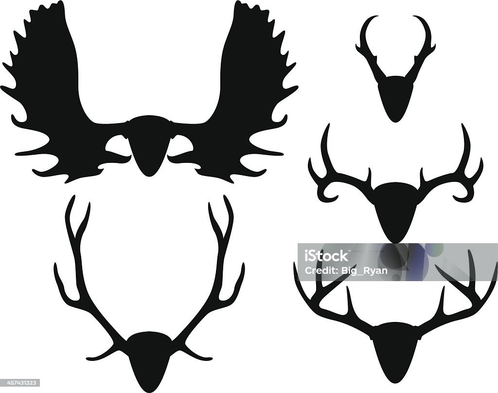 antler set set of antler silhouettes Antler stock vector