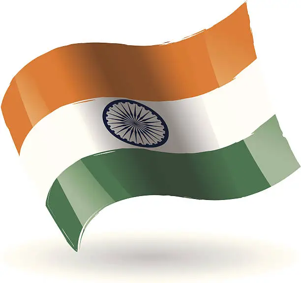 Vector illustration of India Flag Waving