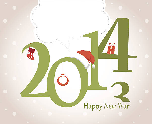 neujahrs-grußkarte mit weihnachten objekte - new years eve new years day 2013 holiday stock-grafiken, -clipart, -cartoons und -symbole