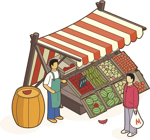 Vector illustration of bazaar