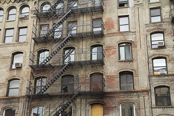 istock Old building with outdoor staircase 457432353
