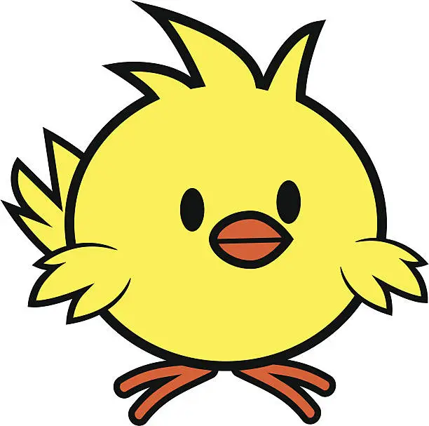 Vector illustration of Kawaii Chick